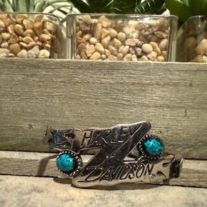 Harley Davidson Cuff Bracelet with turquoise stones size small
